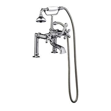 Barclay Elephant Spout Deck Metal Cross Tub Faucet - 6 Inch Riserimage