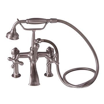 Barclay Elephant Spout Deck Mount Tub Faucet - Metal Crossimage
