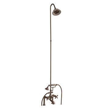Barclay Elephant Spout Tub Faucet with Riser & Shower - Metal Crossimage