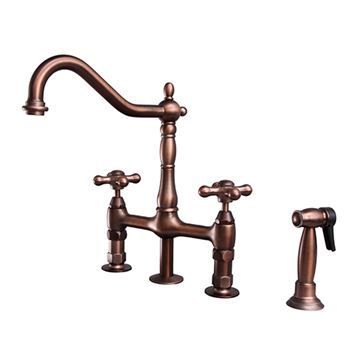 Barclay Emral Bridge Kitchen Faucet - Metal Crossimage