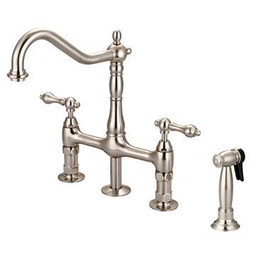 Barclay Emral Bridge Kitchen Faucet - Metal Leverimage