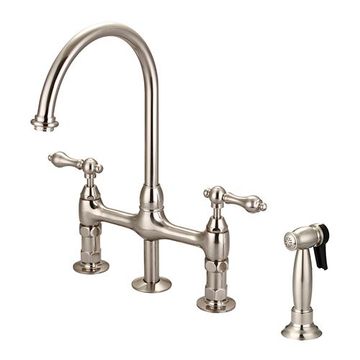Barclay Harding Bridge Kitchen Faucet with Sprayer - Metal Leverimage