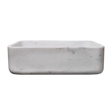Barclay Maxton Honed Moon White Marble Rectangle Vessel Sinkimage