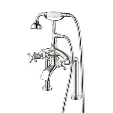 Barclay Tall Curved Body Deck Mount Tub Faucet & Hand Showerimage