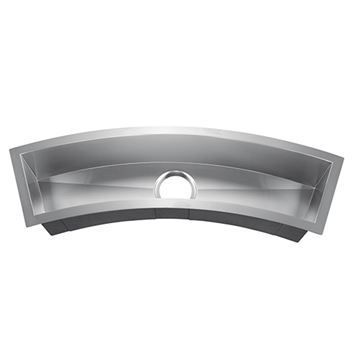 Barclay Wolcott Curved Stainless Steel Trough Sinkimage