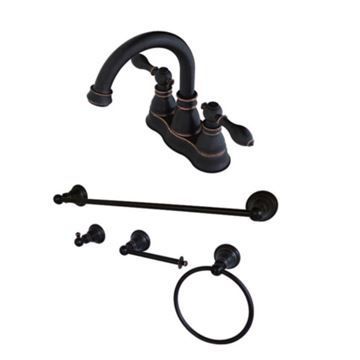Fauceture FSK1616ACL 4 Inch Lavatory Faucet & Accessory Comboimage