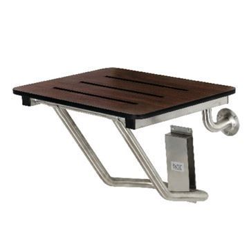 Restorers Adascape Mahogany Grain & Stainless Fold Down Shower Seatimage