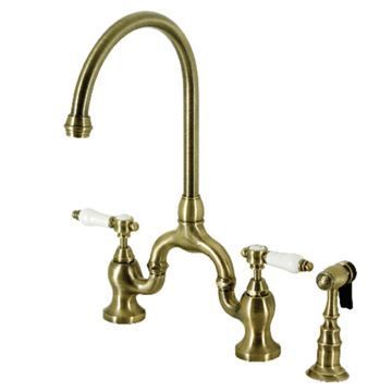 Restorers Bel Air KS779BPLBS Bridge Kitchen Faucet & Sprayerimage
