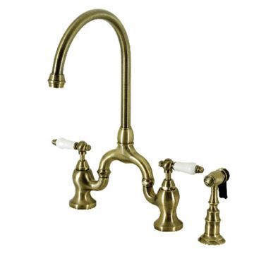Restorers English Country KS779PLBS Bridge Kitchen Faucet & Sprayerimage