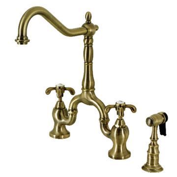 Restorers French Country KS775TXBS Bridge Kitchen Faucet & Sprayerimage