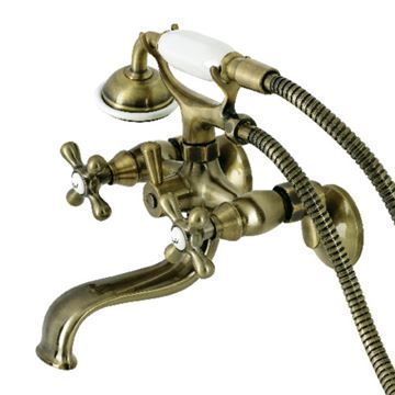 Restorers Kingston KS225 Wall Mount Clawfoot Tub Faucet & Hand Showerimage