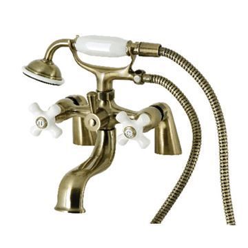 Restorers Kingston KS227PX Deck Mount Tub Faucet & Hand Showerimage