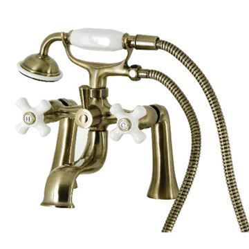 Restorers Kingston KS228PX Deck Mount Clawfoot Tub Faucet & Showerimage