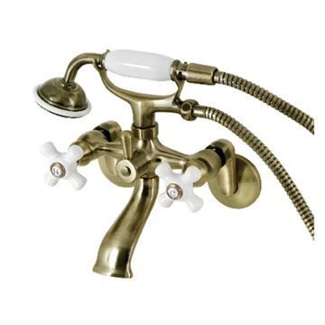 Restorers Kingston KS266PX Tub Wall Clawfoot Faucet & Hand Showerimage
