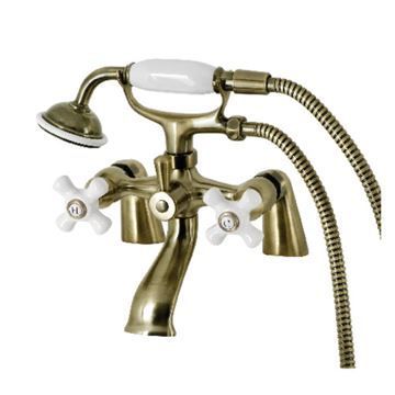 Restorers Kingston KS267PX Tub Wall Clawfoot Faucet & Hand Showerimage