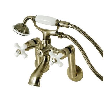 Restorers Kingston KS269PX Tub Wall Clawfoot Faucet & Hand Showerimage