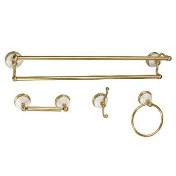 Restorers Victorian 4-Piece Double Towel Bar Bathroom Accessory Setimage