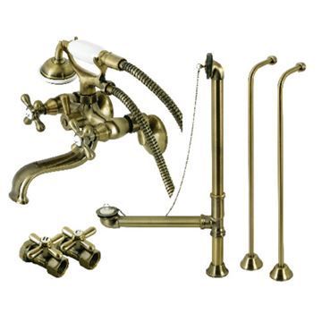 Restorers Vintage CCK225X Wall Mount Tub Faucet Package & Supply Linesimage