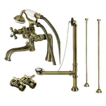 Restorers Vintage CCK228X Deck Mount Tub Faucet Package & Supply Linesimage