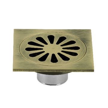 Restorers Watercourse Sunburst 4 Inch Square Grid Shower Drainimage