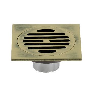 Restorers Watercourse Symmetric 4 Inch Square Grid Shower Drainimage