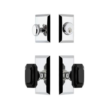 Grandeur Fifth Avenue Concealed Screw Entry Set - Baguette Blackimage