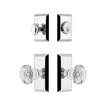 Grandeur Fifth Avenue Concealed Screw Entry Set - Brilliant Crystalimage