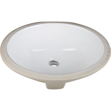 Hardware Resources 15 9/16 Inch Oval Undermount Bath Sink & Overflowimage