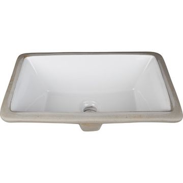 Hardware Resources 16 Inch Rectangle Undermount Bath Sink & Overflowimage