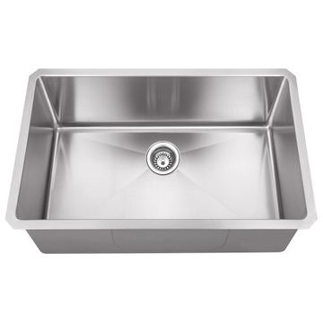 Hardware Resources 32 Inch Handmade Undermount Stainless Single Kitchen Sinkimage
