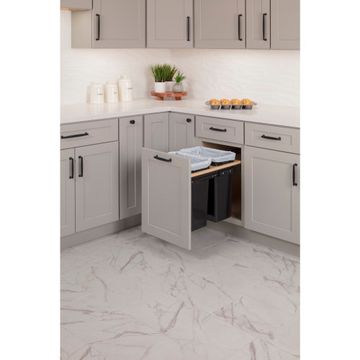 Hardware Resources Double 35 Quart Top Mount Trashcan Pulloutimage