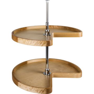 Hardware Resources Kidney Two Shelf Wood Lazy Susan Setimage