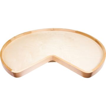 Hardware Resources Kidney Wood Lazy Susan Shelf with Swivelimage