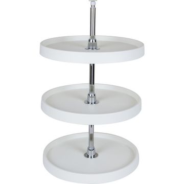 Hardware Resources Round Three Shelf Plastic Lazy Susan Set - Chromeimage