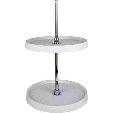 Hardware Resources Round Two Shelf Plastic Lazy Susan Set - Chromeimage