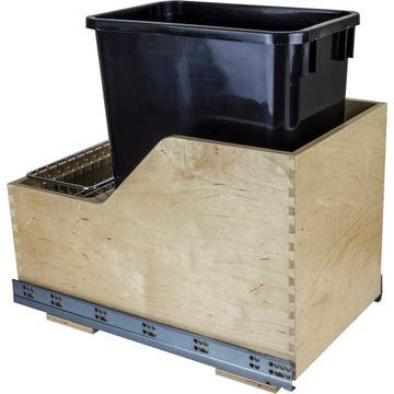 Hardware Resources Single 35 Qt Wood Soft Close Trash Rollout - Hinged Doorimage