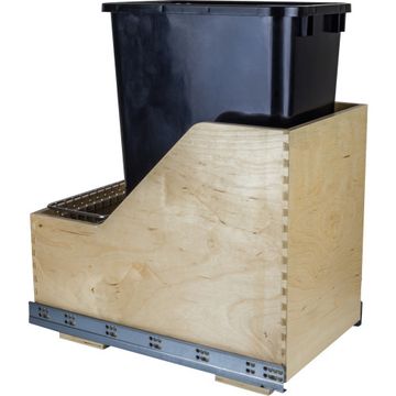 Hardware Resources Single 50 Qt Wood Soft Close Trash Rollout - Hinged Doorimage