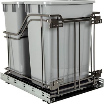Hardware Resources Stylea Double 35 Quart Soft Close Trashcan Pulloutimage
