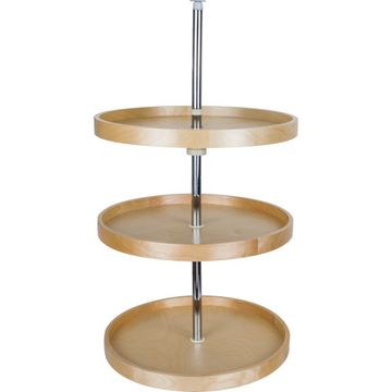 Hardware Resources Three Shelf Banded Wood Lazy Susan Setimage
