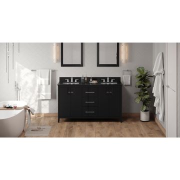 Jeffrey Alexander Black Katara Double Vanity with Black Granite Topimage