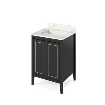 Jeffrey Alexander Black Percival Single Vanity & Calacatta Quartzimage
