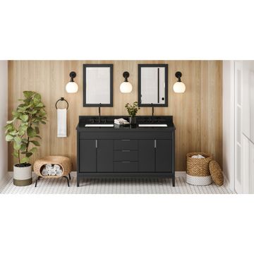Jeffrey Alexander Black Theodora Double Vanity with Black Granite Topimage