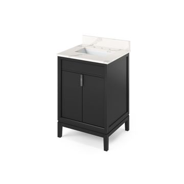 Jeffrey Alexander Black Theodora Single Vanity & Calacatta Quartzimage