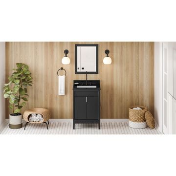 Jeffrey Alexander Black Theodora Single Vanity with Black Granite Topimage