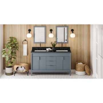 Jeffrey Alexander Blue Steel Theodora Double Vanity & Black Graniteimage