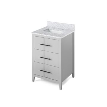 Jeffrey Alexander Grey Katara Single Vanity & White Carrara Marbleimage