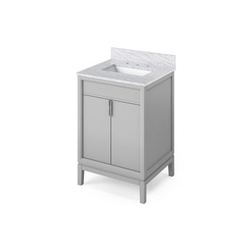 Jeffrey Alexander Grey Theodora Single Vanity & White Carrara Marbleimage