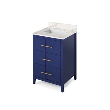 Jeffrey Alexander Hale Blue Katara Single Vanity & Calacatta Quartzimage