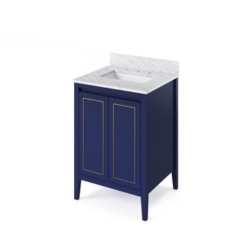 Jeffrey Alexander Hale Blue Percival Single Vanity & White Carrara Marbleimage