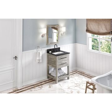 Jeffrey Alexander Weathered Grey Wavecrest Single Vanity & Black Graniteimage